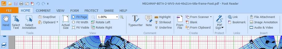 Foxit ribbon, "Home" tab