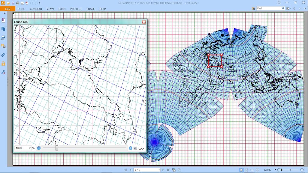 Black Sea area in loupe