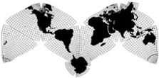 Cahill-Keyes M-layout world map silhouette
