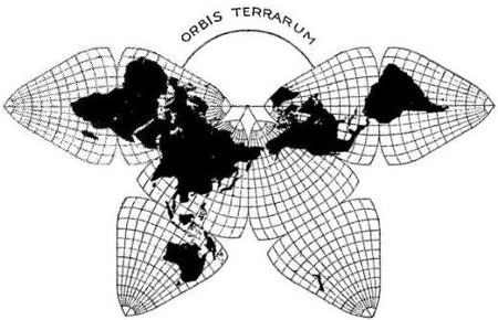 Cahill's original 1909 Butterfly World Map