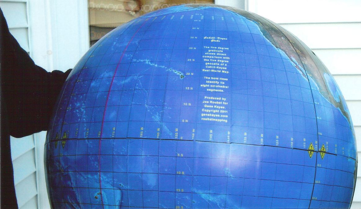 Cahill-Keyes 5-degree globe, showing legend