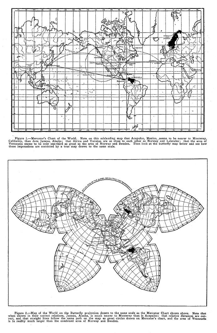 p.3: Mercator Map compared to Cahill Butterfly Map