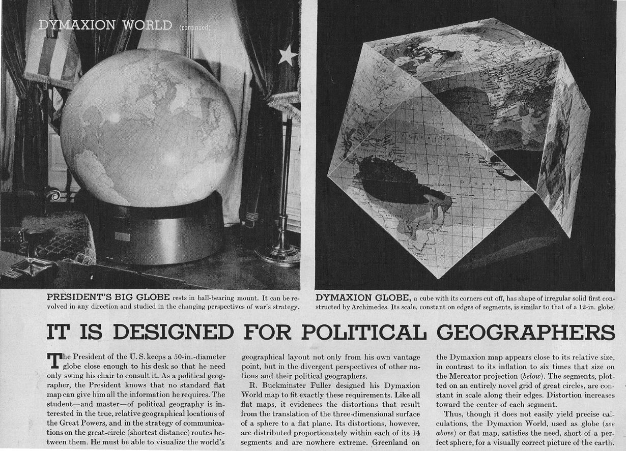 FDR 5 degree globe & Buckminster Fuller cubo-octahedron