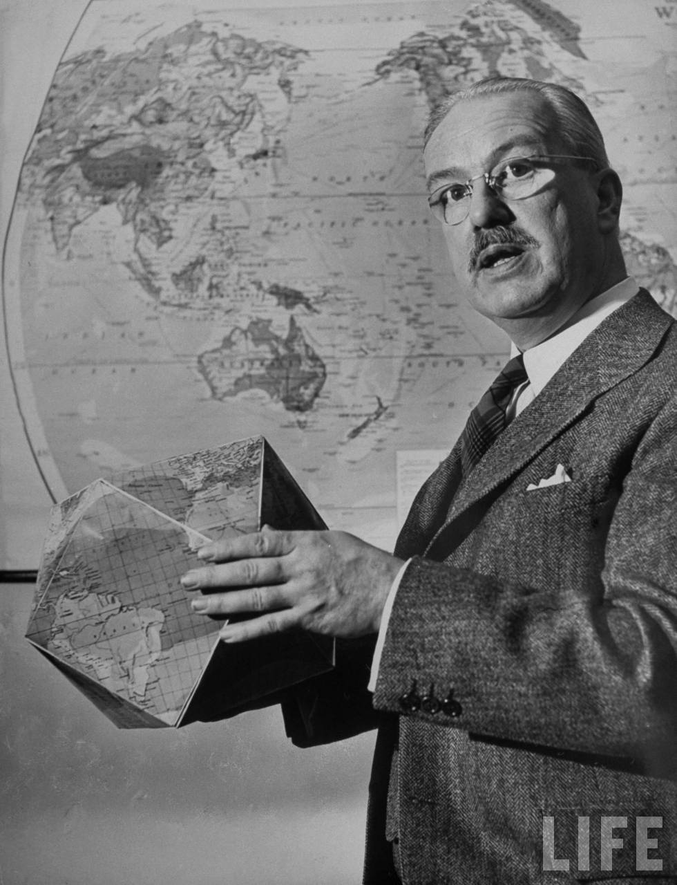 Buckminster Fuller, 1943 cubo-octahedron Dymaxion map