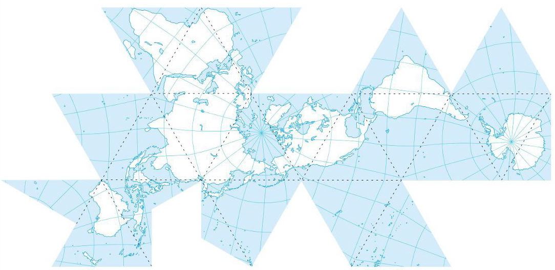 Dymaxion map, Erica Gaba, from Wikipedia