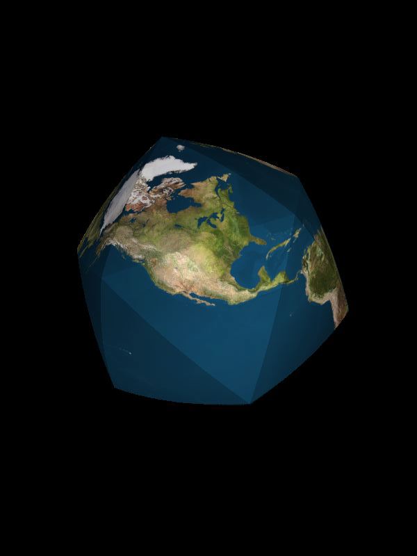 Dymaxion map unfolding animation stills, 2  of 8