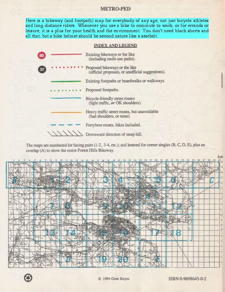 Metro-Ped Bikeway Map back cover index