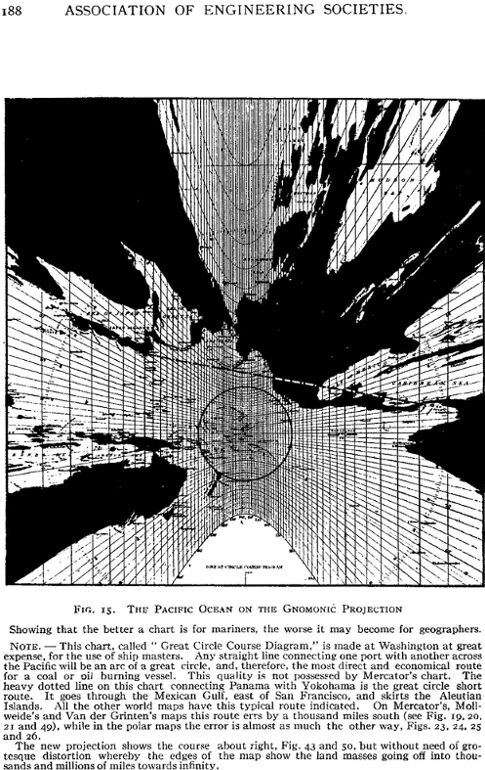 Fig. 15, Pacific Ocean on Gnomonic Projection