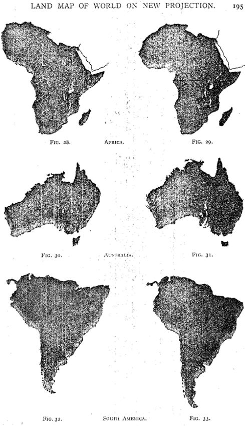 Continent-distortions on a polar map
