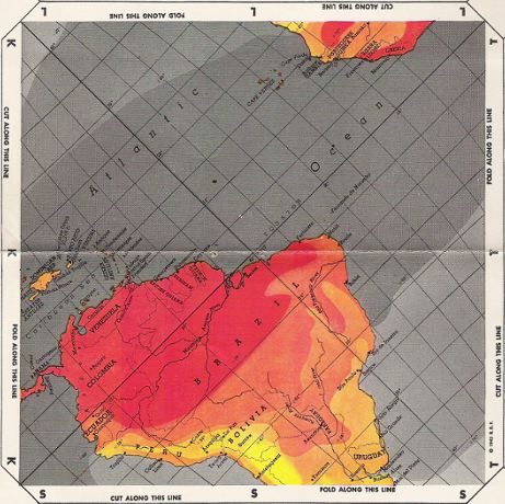 Life magazine color spread Buckminster Fuller Dymaxion map facet