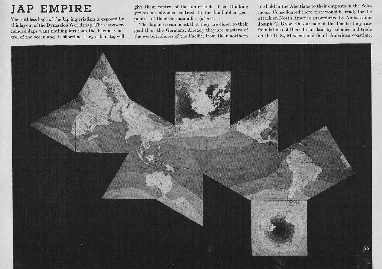 Buckminster Fuller cubo-octahedron Dymaxion map