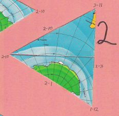 Dymaxion map, single triangle, 2 of 20