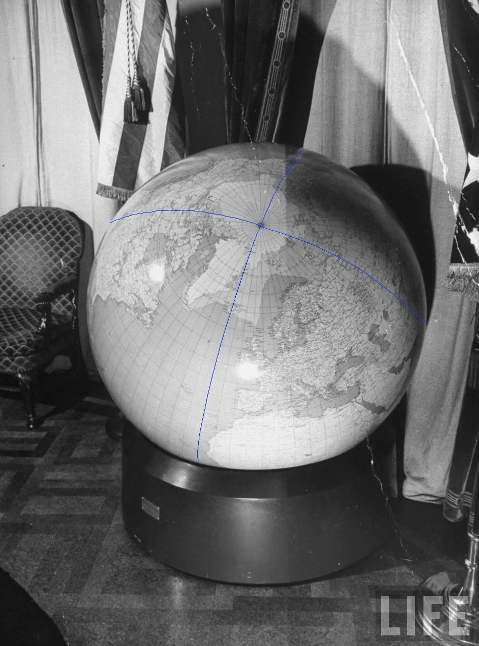 FDR 50-inch 5-degree globe with Cahill-Keyes octants