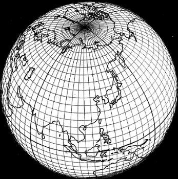 5-degree orthographic map marked by Gene Keyes with Cahill-Keyes octant; 4 of 8.