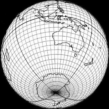 5-degree orthographic map marked by Gene Keyes with Cahill-Keyes octant; 5 of 8.