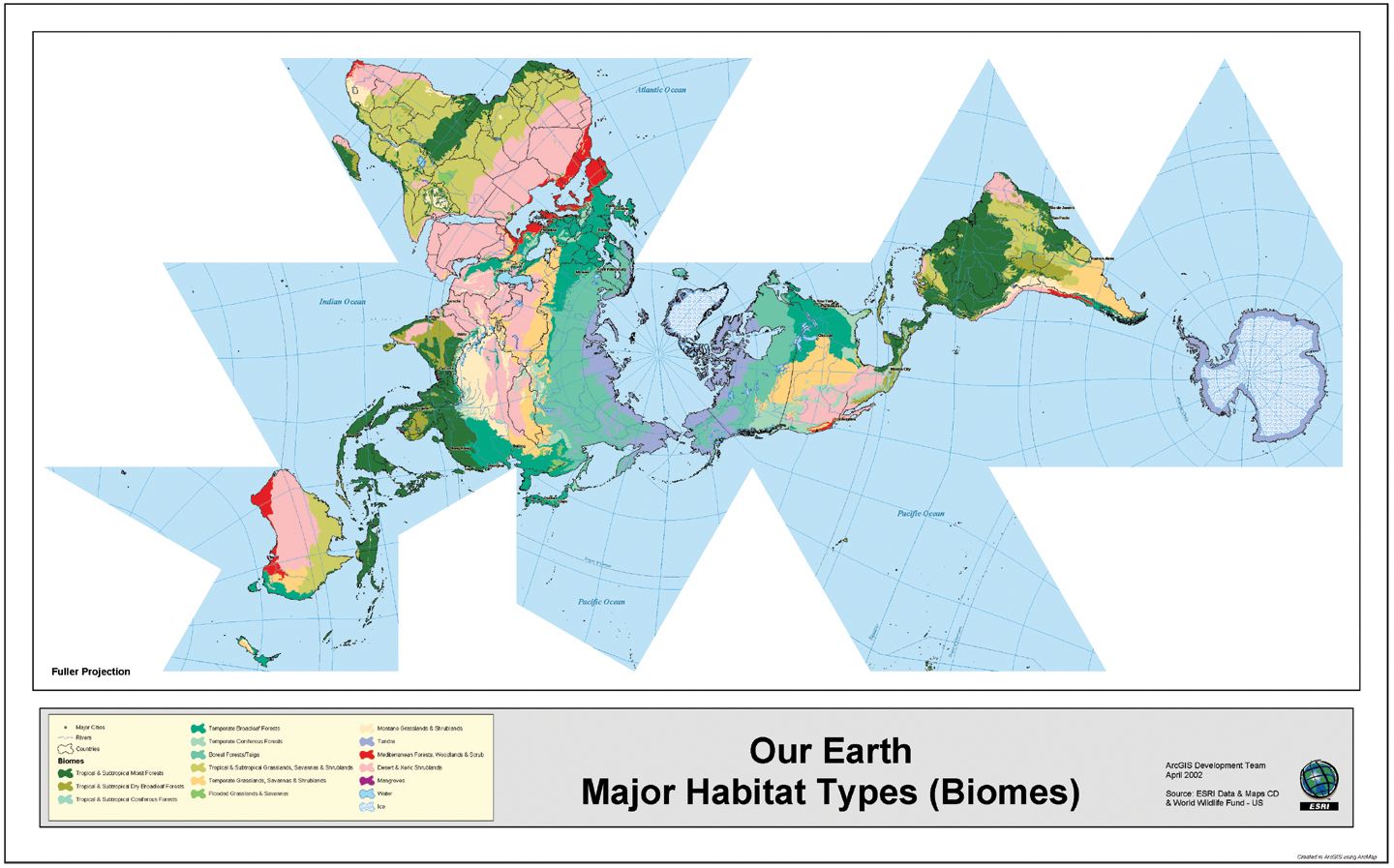 Dymaxion map, ESRI, large