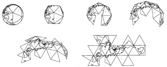 Dymaxion map unfolding diagram